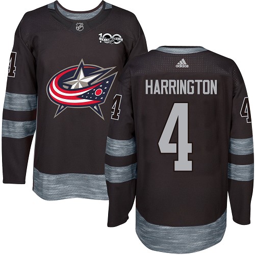 Herren Columbus Blue Jackets Eishockey Trikot Scott Harrington #4 Authentic Schwarz 1917-2017 100th Anniversary